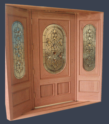 Custom Entry Doors on Entries And Surrounds Red Oak Round Top Custom Grape Design Leaded